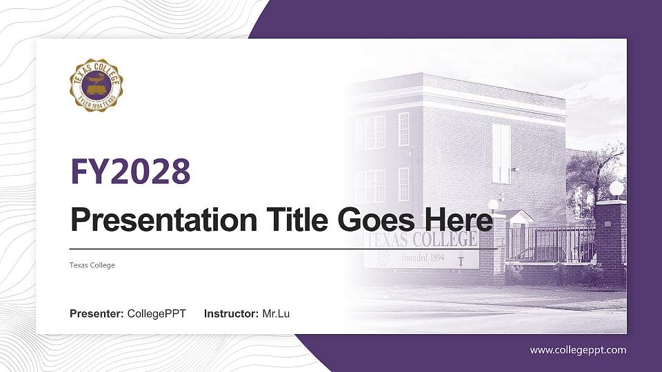 Texas College Academic Presentation/Research Findings Report PPT Template16:9 ratio PPT effect preview image