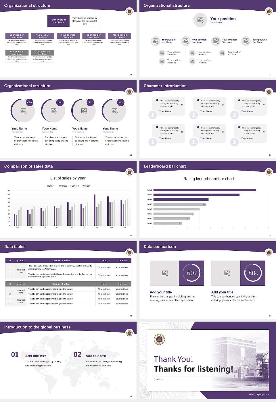 Texas College Academic Presentation/Research Findings Report PPT Template16:9 ratio PPT effect preview image4