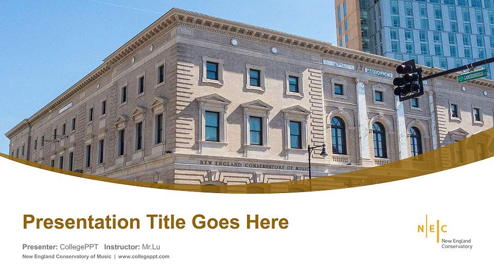 New England Conservatory of Music Course/Courseware Creation PPT Template16:9 ratio PPT effect preview image