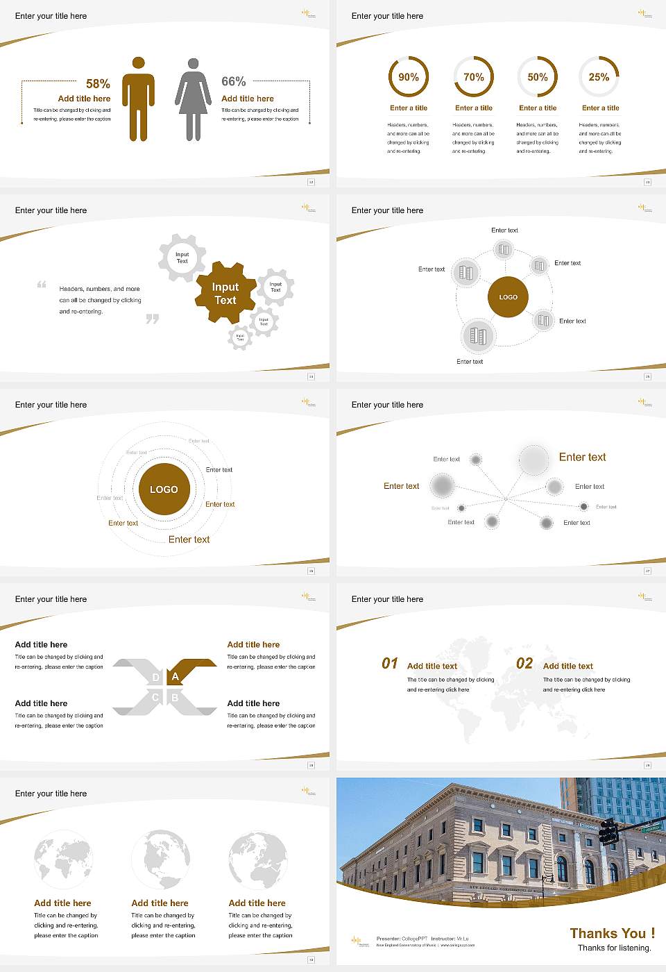 New England Conservatory of Music Course/Courseware Creation PPT Template16:9 ratio PPT effect preview image4