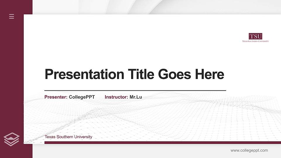 Texas Southern University Thesis Proposal/Graduation Defense PPT Template16:9 ratio PPT effect preview image