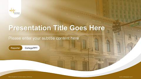 New England Conservatory of Music Lecture Sharing and Networking Event PPT Template