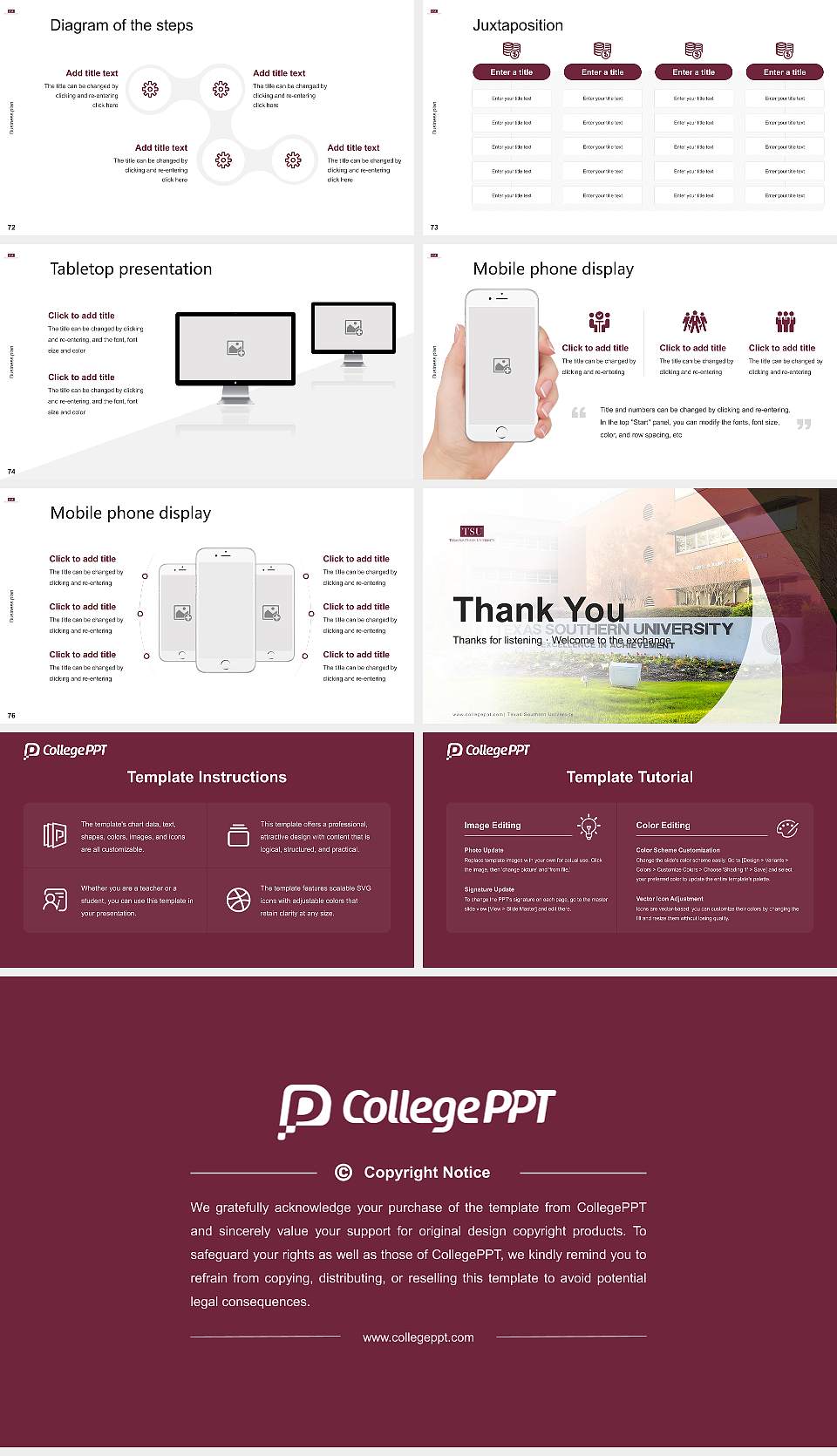 Texas Southern University Competition/Entrepreneurship Contest PPT Template16:9 ratio PPT effect preview image9