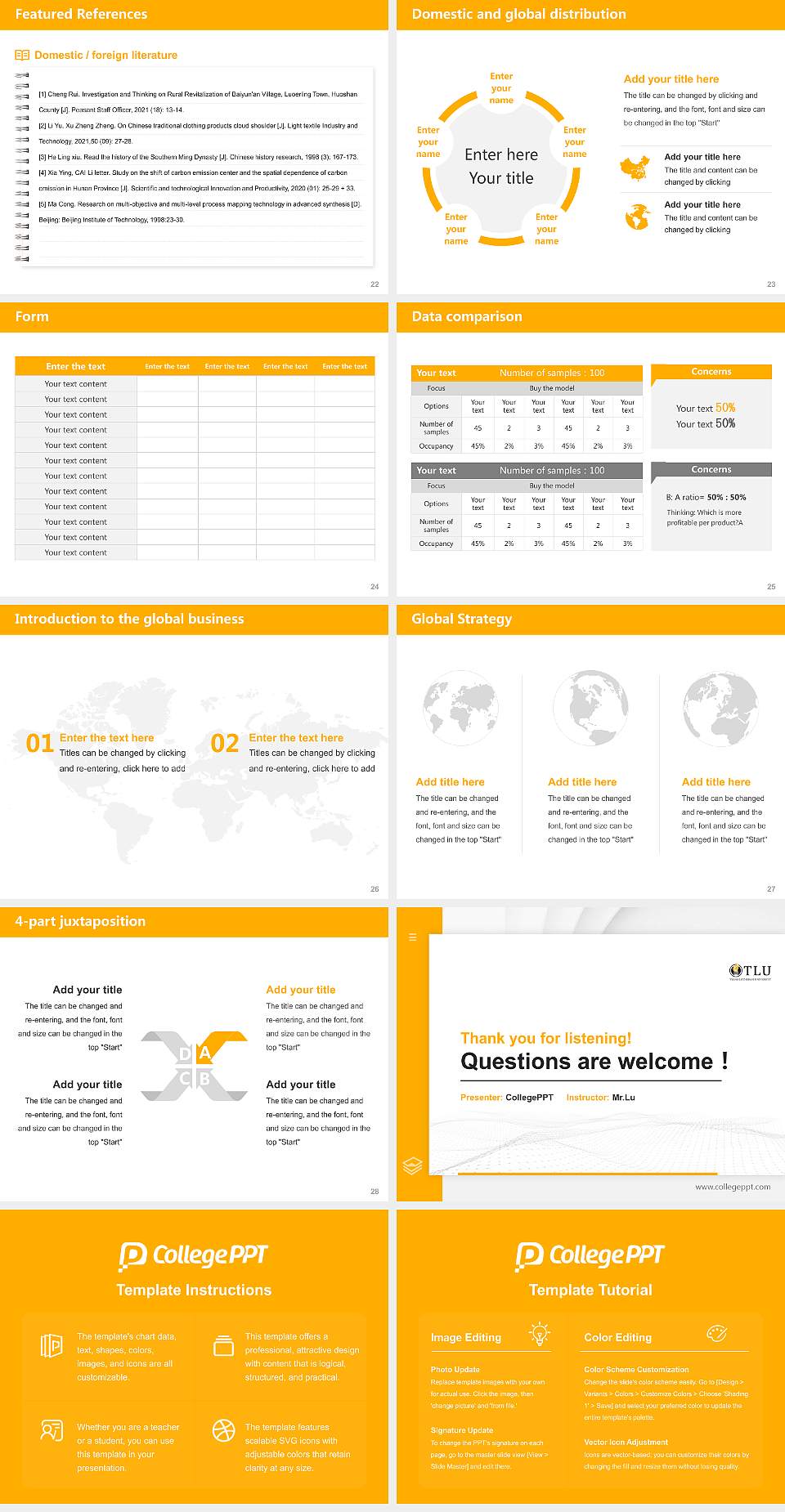 Texas Lutheran University Thesis Proposal/Graduation Defense PPT Template4:3 ratio PPT effect preview image4