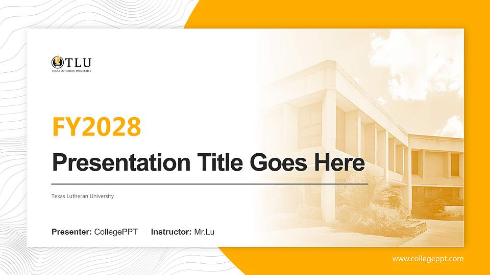 Texas Lutheran University Academic Presentation/Research Findings Report PPT Template16:9 ratio PPT effect preview image