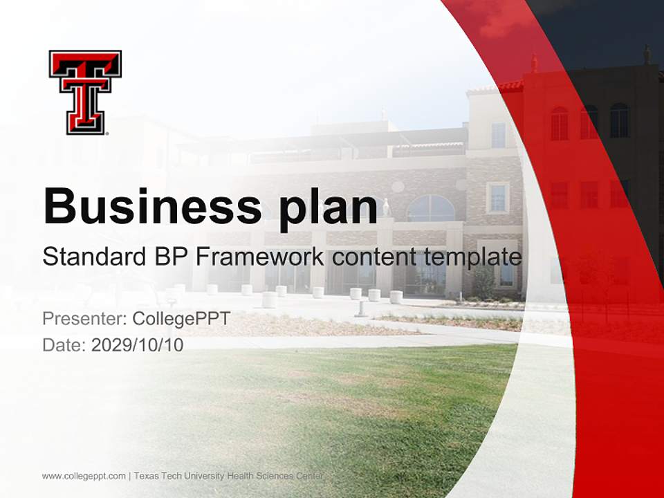 Texas Tech University Health Sciences Center Competition/Entrepreneurship Contest PPT Template4:3 ratio PPT effect preview image9