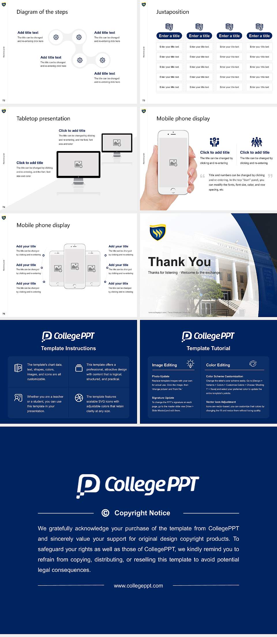 Texas Wesleyan University Competition/Entrepreneurship Contest PPT Template4:3 ratio PPT effect preview image9