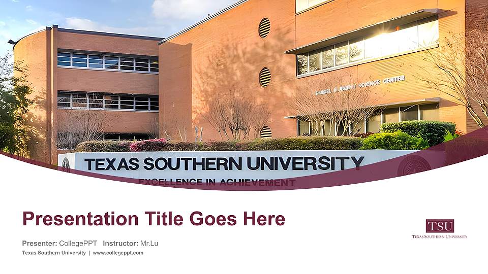 Texas Southern University Course/Courseware Creation PPT Template16:9 ratio PPT effect preview image