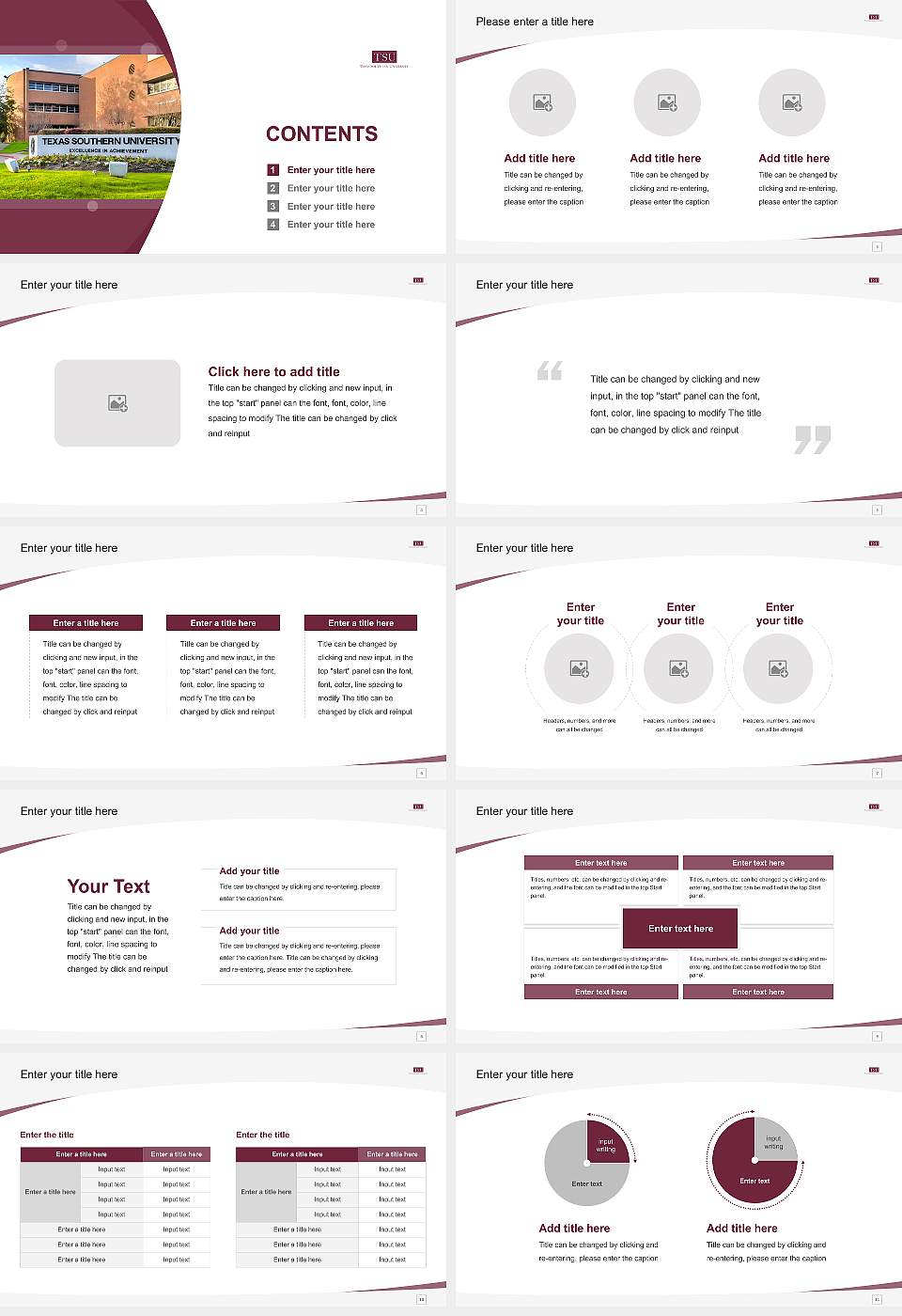 Texas Southern University Course/Courseware Creation PPT Template16:9 ratio PPT effect preview image2