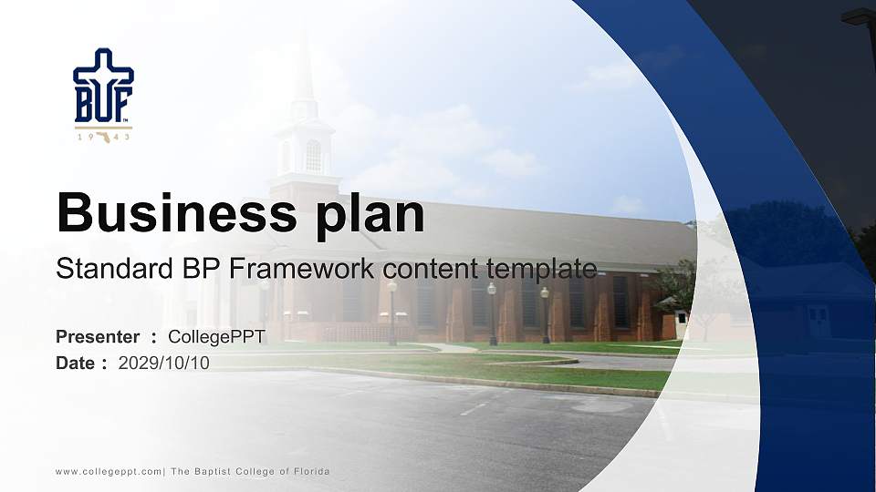 The Baptist College of Florida Competition/Entrepreneurship Contest PPT Template16:9 ratio PPT effect preview image