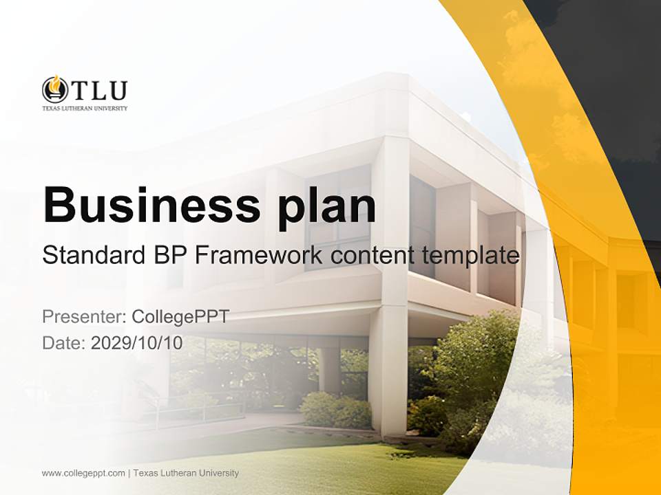 Texas Lutheran University Competition/Entrepreneurship Contest PPT Template4:3 ratio PPT effect preview image9