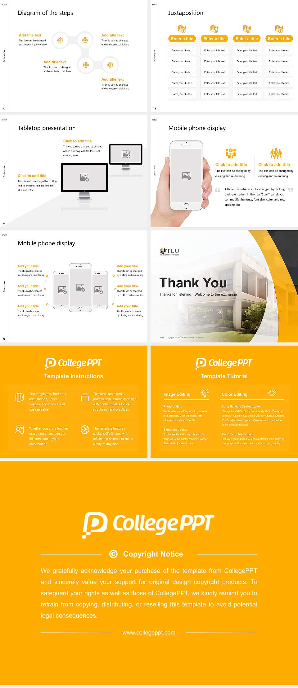 Texas Lutheran University Competition/Entrepreneurship Contest PPT Template4:3 ratio PPT effect preview image9