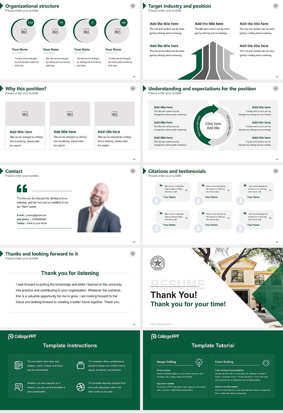 Texas Health and Science University-Austin Resume PPT Template16:9 ratio PPT effect preview image4