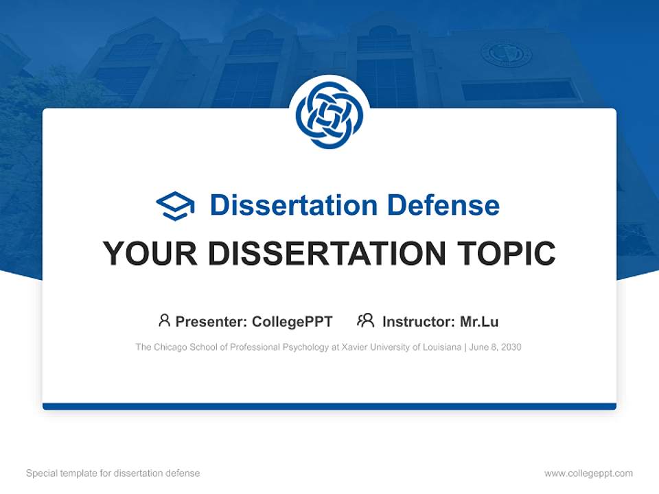 The Chicago School of Professional Psychology at Xavier University of Louisiana Graduation Thesis Defense PPT Template4:3 ratio PPT effect preview image7