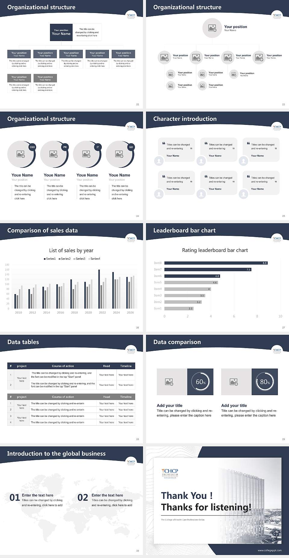 The College of Health Care Professions-Dallas Academic Presentation/Research Findings Report PPT Template4:3 ratio PPT effect preview image4