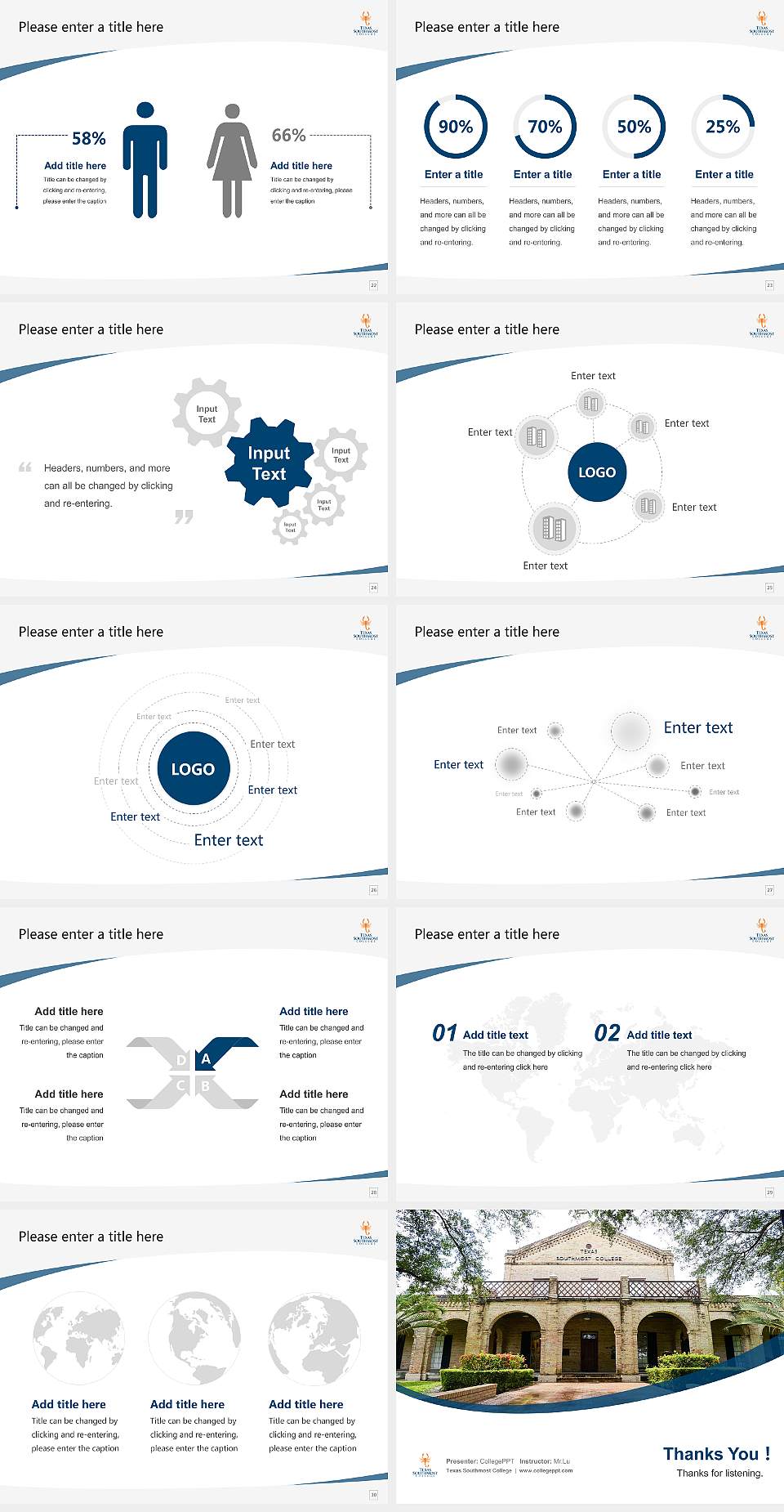 Texas Southmost College Course/Courseware Creation PPT Template4:3 ratio PPT effect preview image4