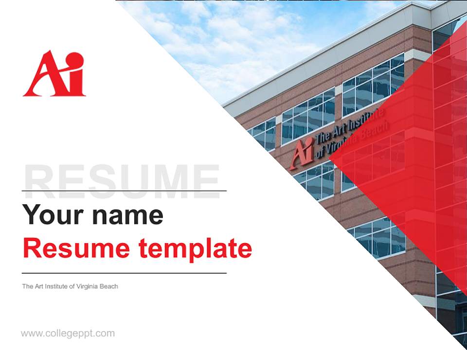 The Art Institute of Virginia Beach Resume PPT Template4:3 ratio PPT effect preview image5