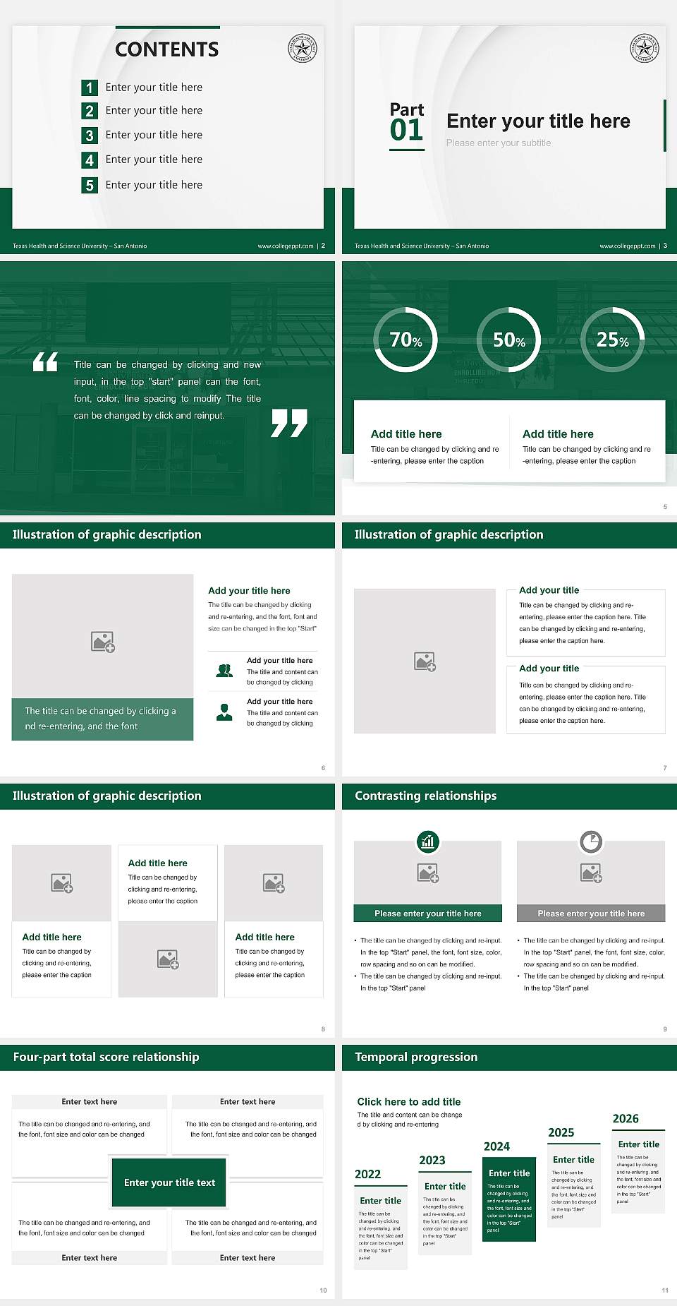 Texas Health and Science University – San Antonio Thesis Proposal/Graduation Defense PPT Template4:3 ratio PPT effect preview image2