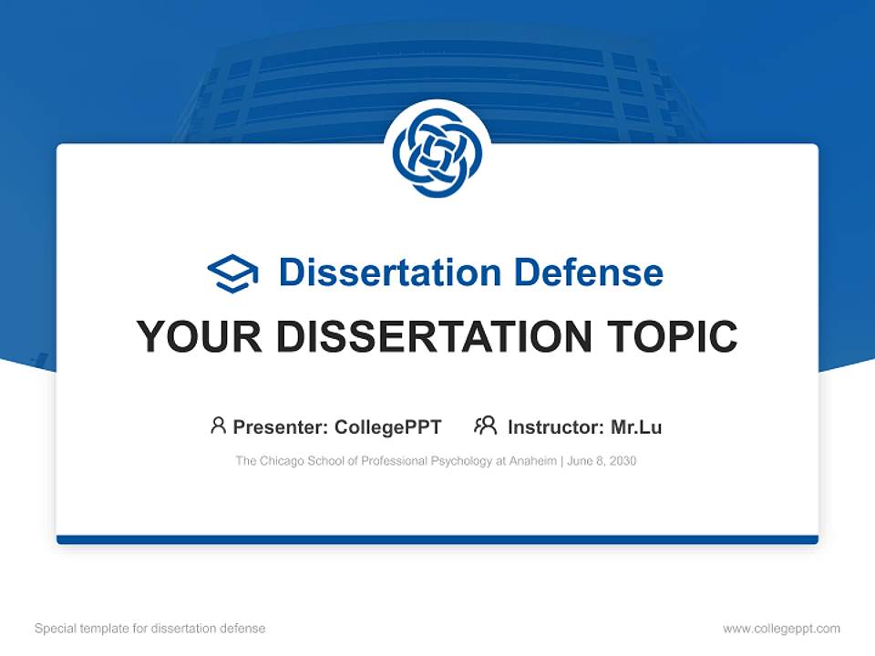 The Chicago School of Professional Psychology at Anaheim Graduation Thesis Defense PPT Template4:3 ratio PPT effect preview image7