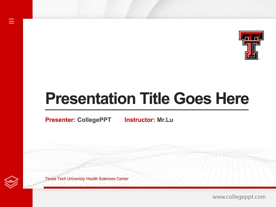 Texas Tech University Health Sciences Center Thesis Proposal/Graduation Defense PPT Template4:3 ratio PPT effect preview image5