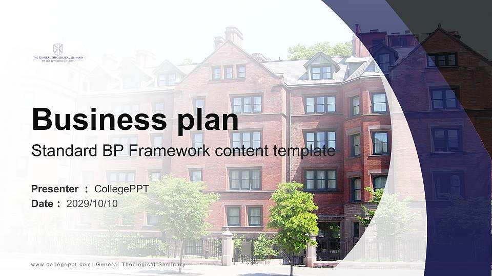 General Theological Seminary Competition/Entrepreneurship Contest PPT Template16:9 ratio PPT effect preview image