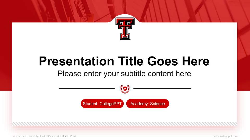 Texas Tech University Health Sciences Center-El Paso National Scholarship Defense PPT Template16:9 ratio PPT effect preview image