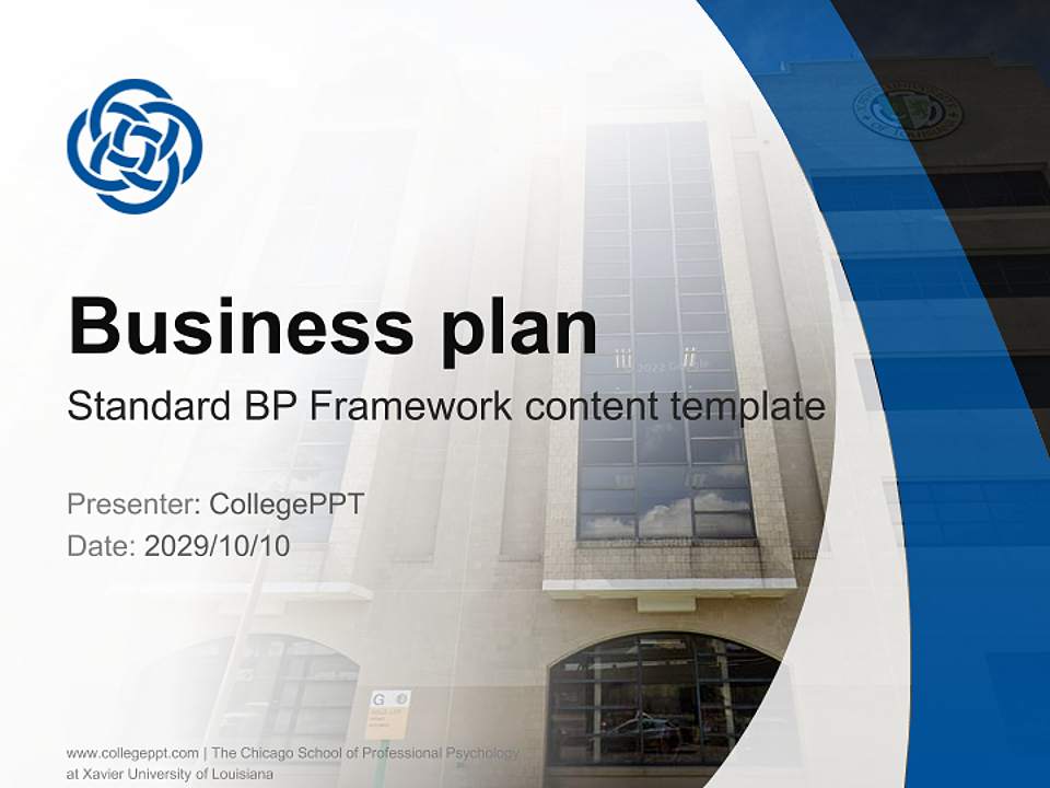 The Chicago School of Professional Psychology at Xavier University of Louisiana Competition/Entrepreneurship Contest PPT Template4:3 ratio PPT effect preview image9