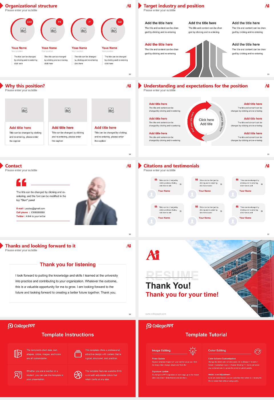 The Art Institute of Virginia Beach Resume PPT Template16:9 ratio PPT effect preview image4