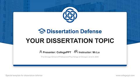 The Chicago School of Professional Psychology at Chicago Graduation Thesis Defense PPT Template