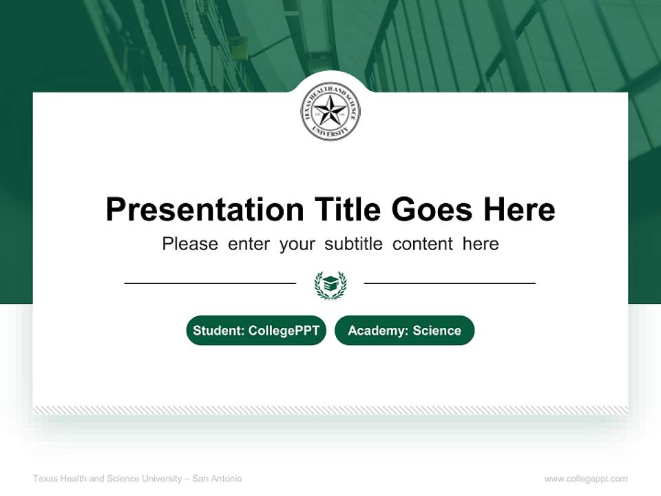 Texas Health and Science University – San Antonio National Scholarship Defense PPT Template4:3 ratio PPT effect preview image4