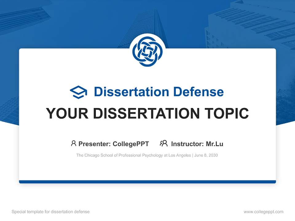 The Chicago School of Professional Psychology at Los Angeles Graduation Thesis Defense PPT Template4:3 ratio PPT effect preview image7