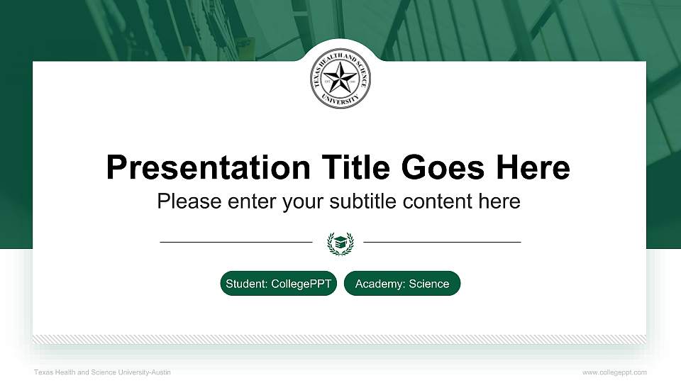 Texas Health and Science University-Austin National Scholarship Defense PPT Template16:9 ratio PPT effect preview image1