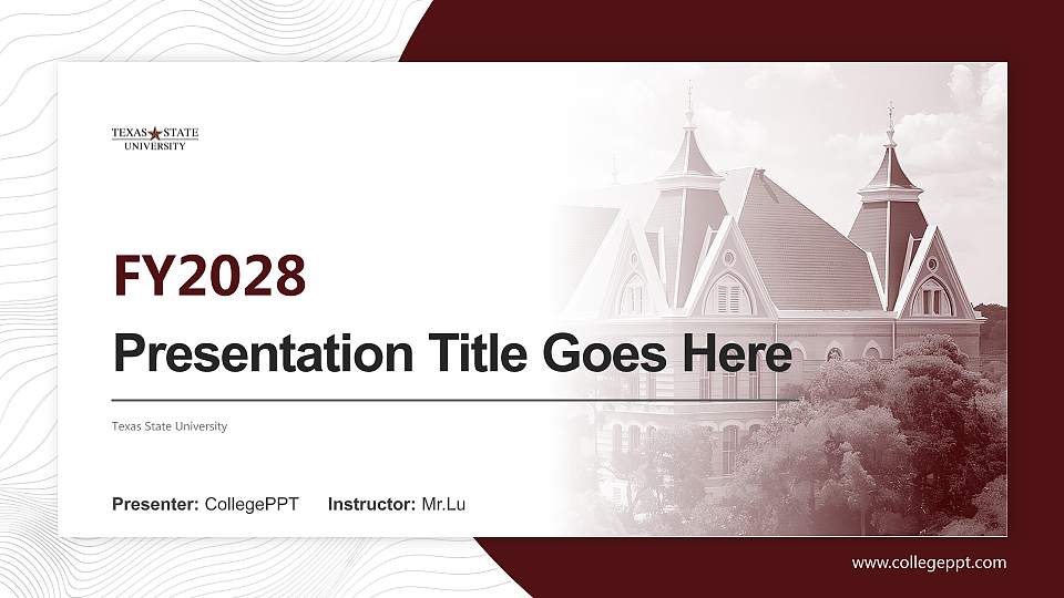 Texas State University Academic Presentation/Research Findings Report PPT Template16:9 ratio PPT effect preview image