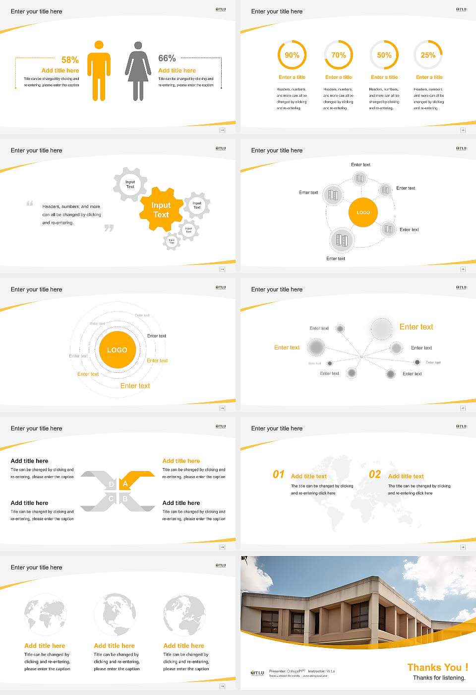 Texas Lutheran University Course/Courseware Creation PPT Template16:9 ratio PPT effect preview image4