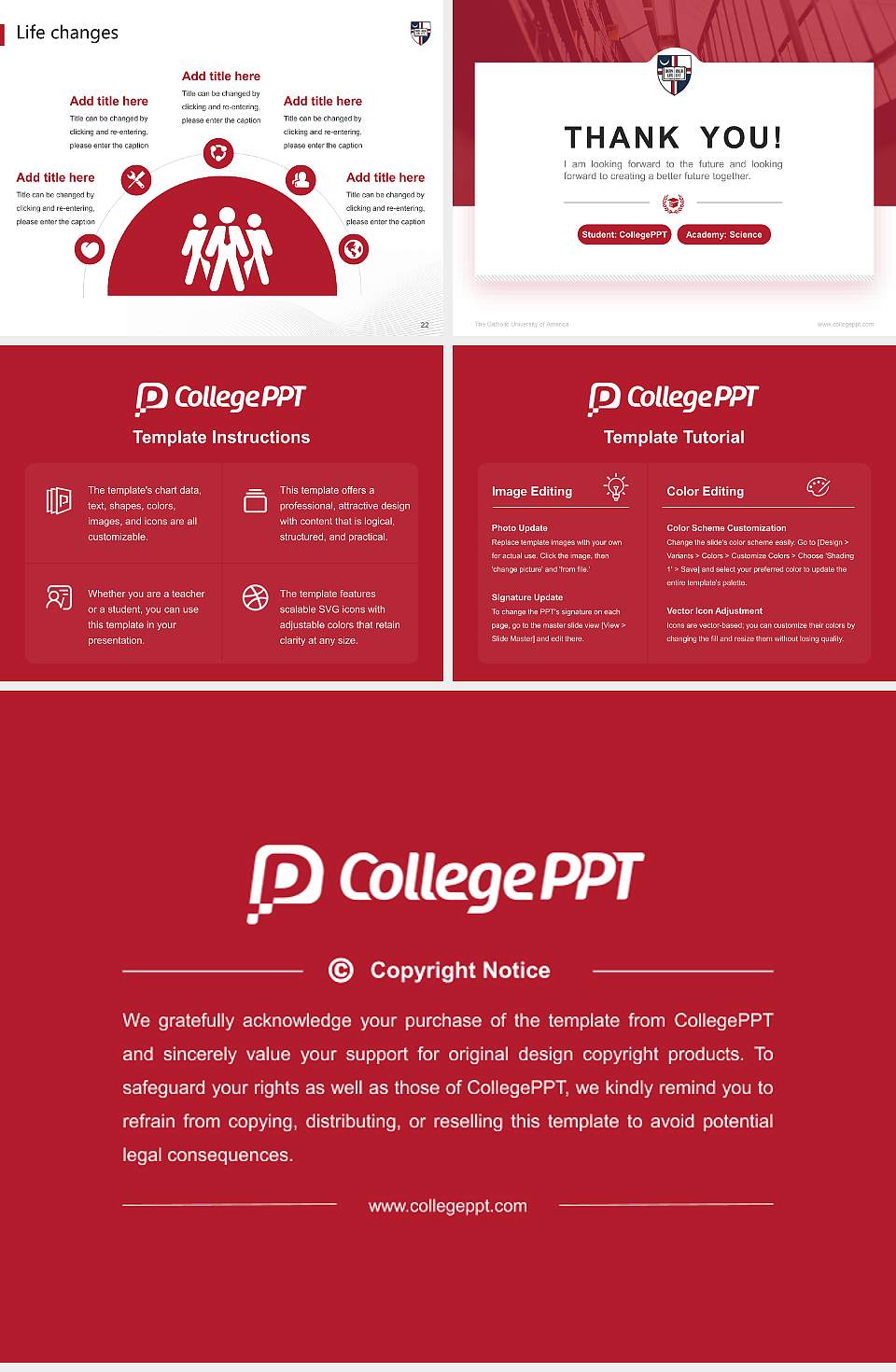 The Catholic University of America National Scholarship Defense PPT Template4:3 ratio PPT effect preview image4