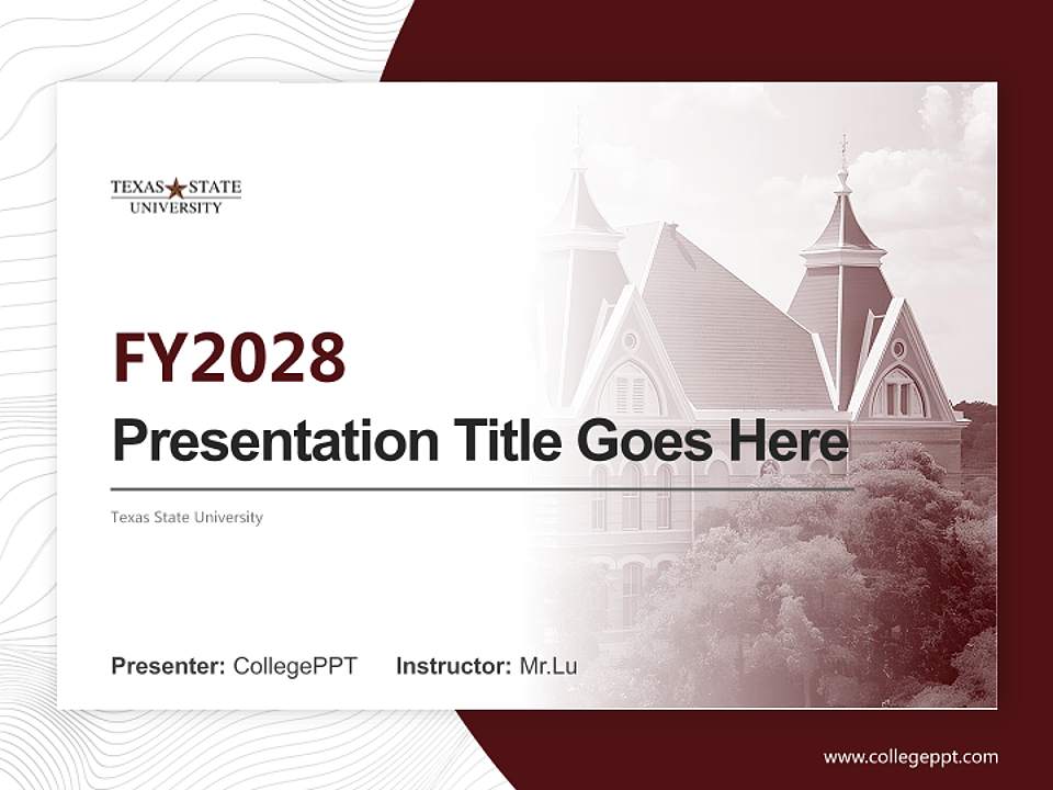 Texas State University Academic Presentation/Research Findings Report PPT Template4:3 ratio PPT effect preview image5
