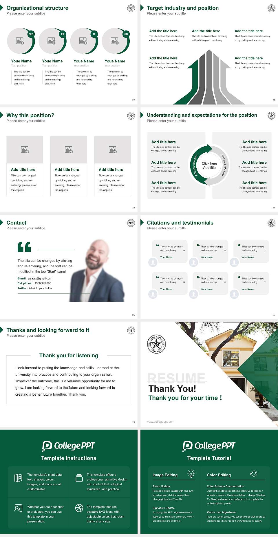 Texas Health and Science University-Austin Resume PPT Template4:3 ratio PPT effect preview image4