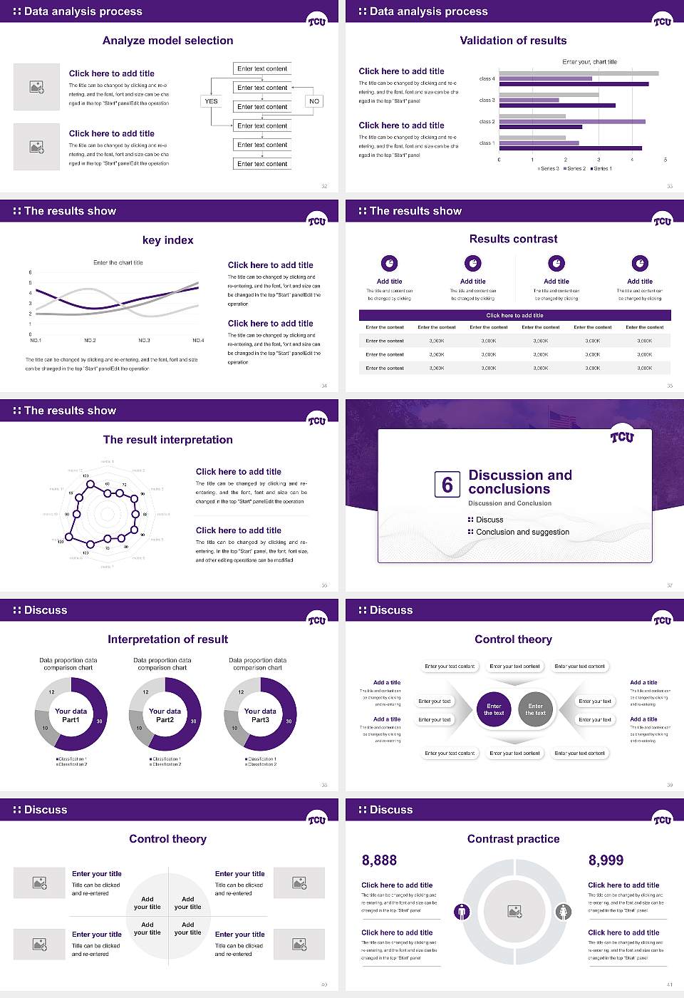 Texas Christian University Graduation Thesis Defense PPT Template16:9 ratio PPT effect preview image5
