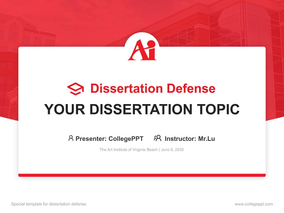 The Art Institute of Virginia Beach Graduation Thesis Defense PPT Template4:3 ratio PPT effect preview image7