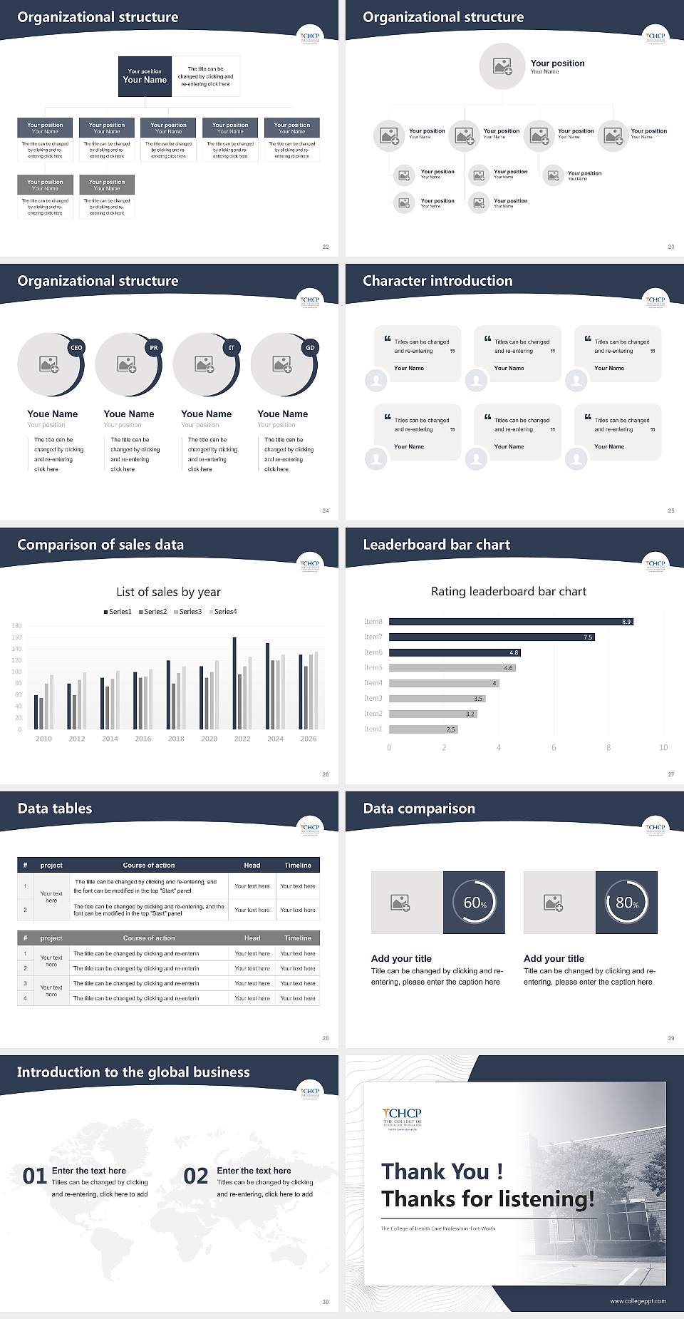 The College of Health Care Professions-Fort Worth Academic Presentation/Research Findings Report PPT Template4:3 ratio PPT effect preview image4