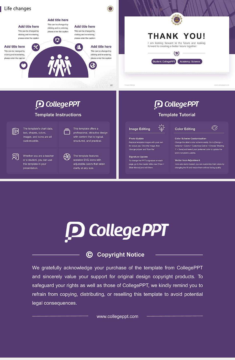 Texas College National Scholarship Defense PPT Template4:3 ratio PPT effect preview image4