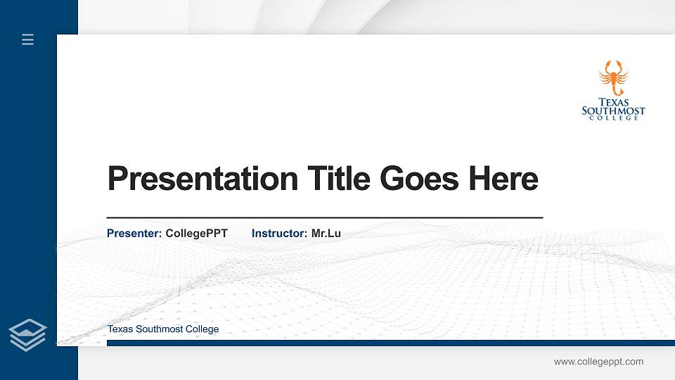 Texas Southmost College Thesis Proposal/Graduation Defense PPT Template16:9 ratio PPT effect preview image