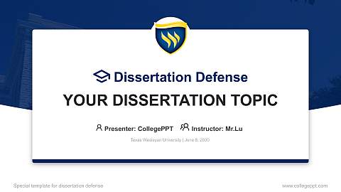 Texas Wesleyan University Graduation Thesis Defense PPT Template