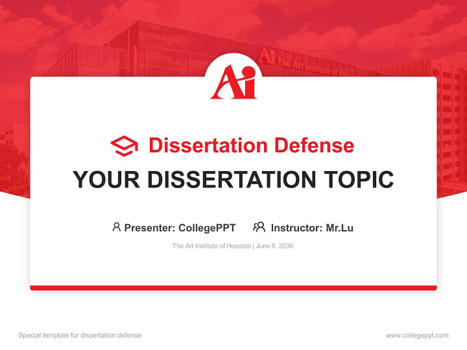 The Art Institute of Houston Graduation Thesis Defense PPT Template4:3 ratio PPT effect preview image7
