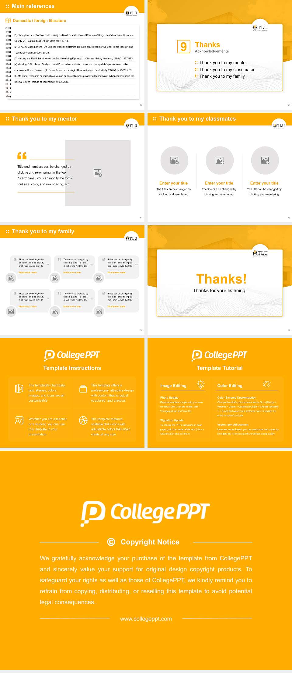 Texas Lutheran University Graduation Thesis Defense PPT Template4:3 ratio PPT effect preview image7