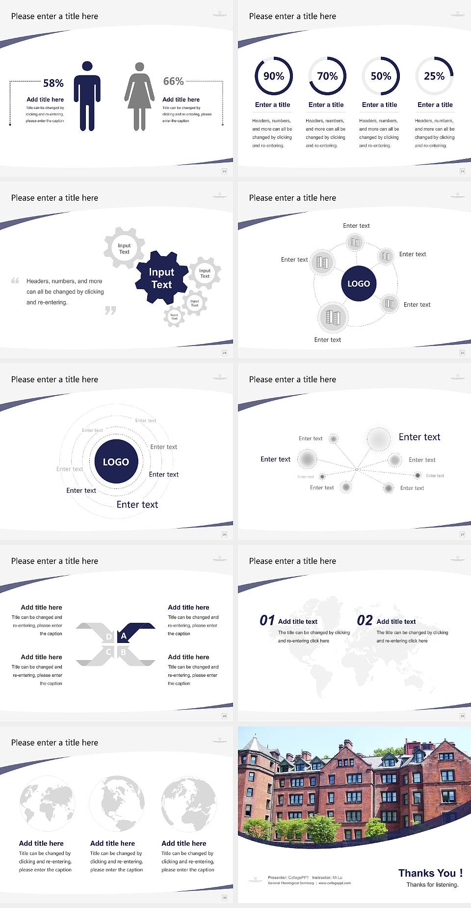 General Theological Seminary Course/Courseware Creation PPT Template4:3 ratio PPT effect preview image4