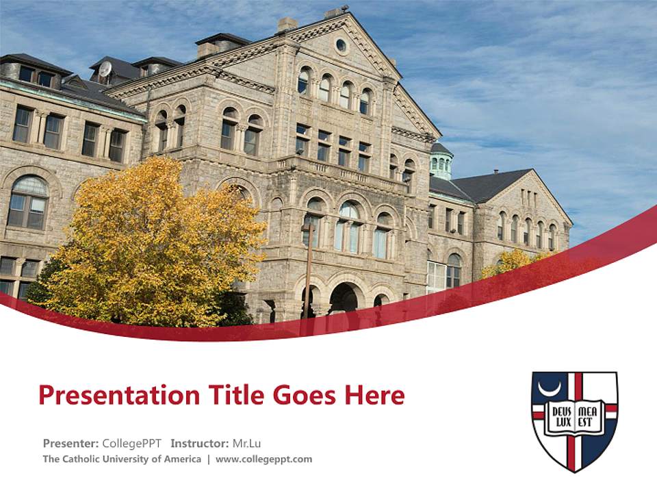 The Catholic University of America Course/Courseware Creation PPT Template4:3 ratio PPT effect preview image5