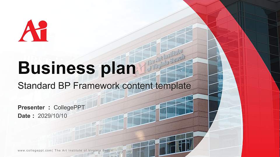 The Art Institute of Virginia Beach Competition/Entrepreneurship Contest PPT Template16:9 ratio PPT effect preview image