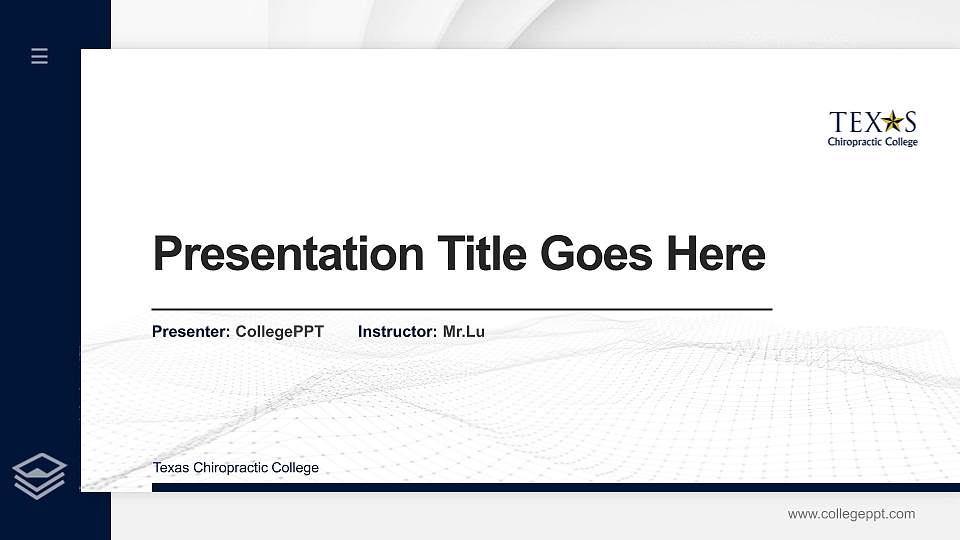 Texas Chiropractic College Thesis Proposal/Graduation Defense PPT Template16:9 ratio PPT effect preview image