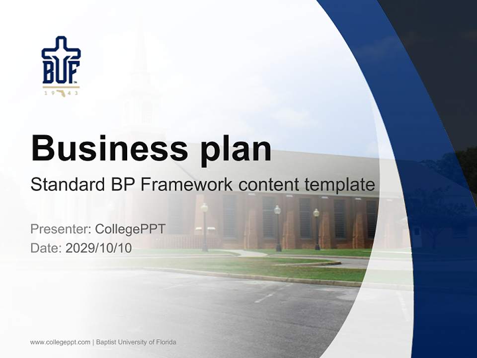 Baptist University of Florida Competition/Entrepreneurship Contest PPT Template4:3 ratio PPT effect preview image9